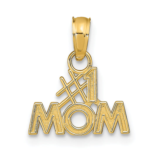 10K Yellow Gold 10K Polished #1 Mom Pendant
