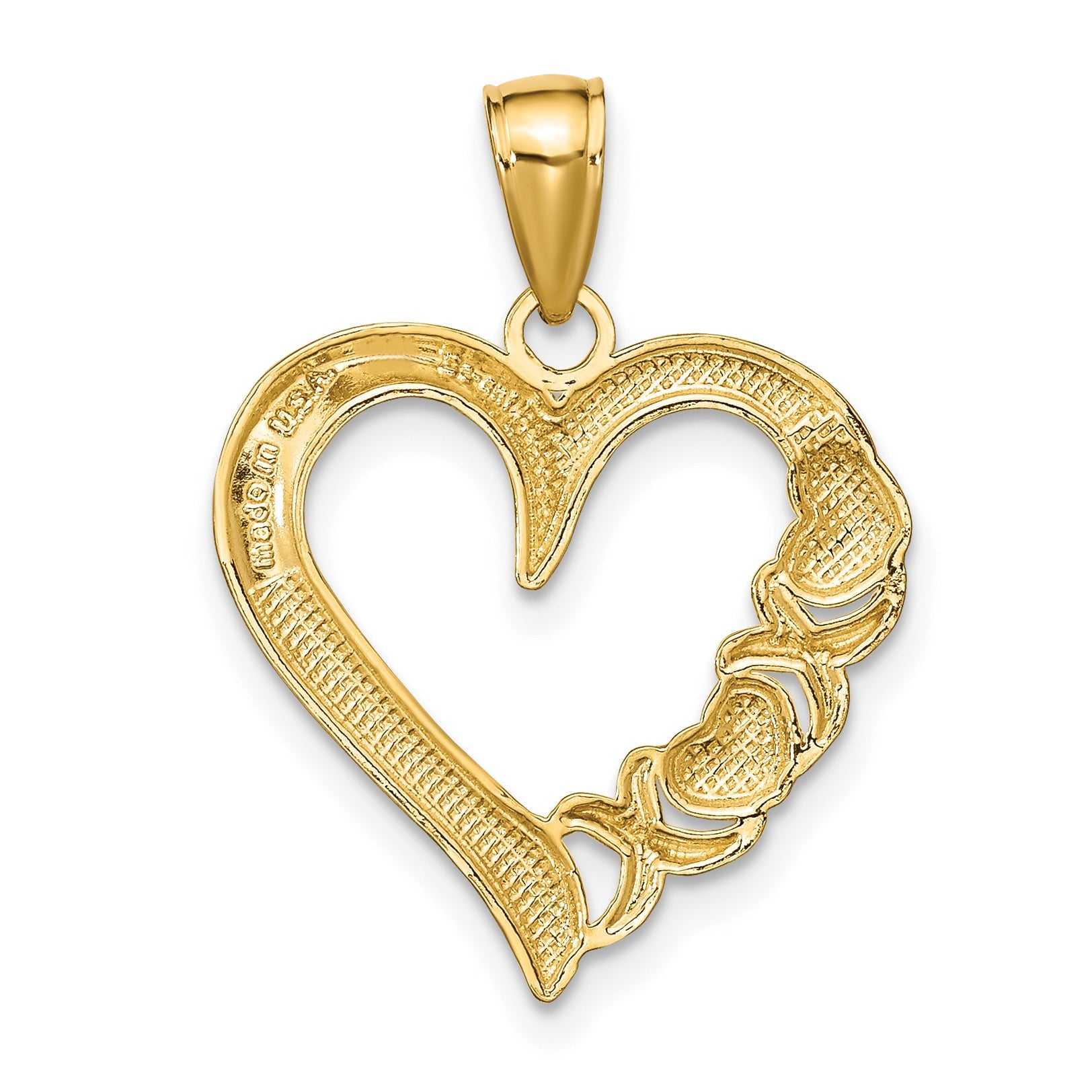 10K Yellow Gold 10K Polished Heart And X Pendant