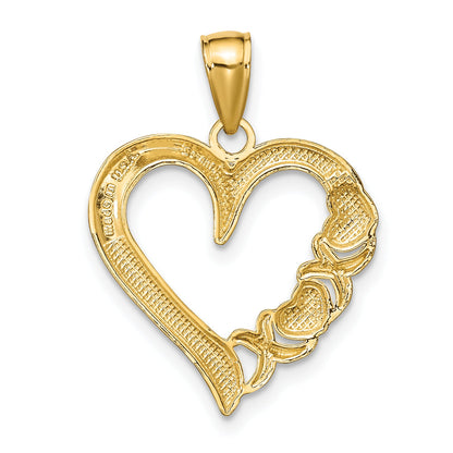 10K Yellow Gold 10K Polished Heart And X Pendant