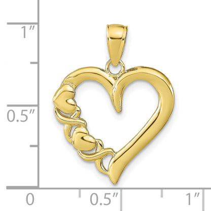 10K Yellow Gold 10K Polished Heart And X Pendant