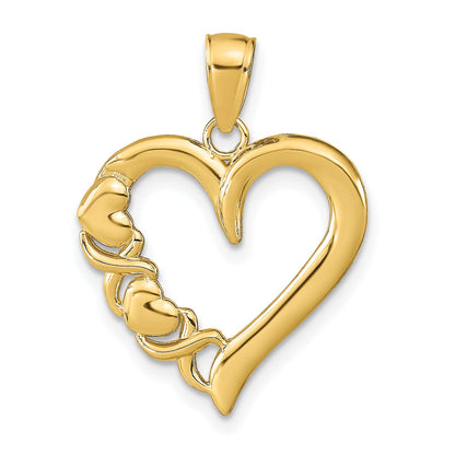 10K Yellow Gold 10K Polished Heart And X Pendant