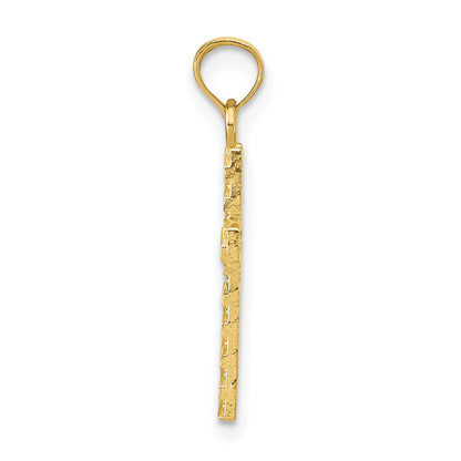 10K Yellow Gold D/C Cross Pendant