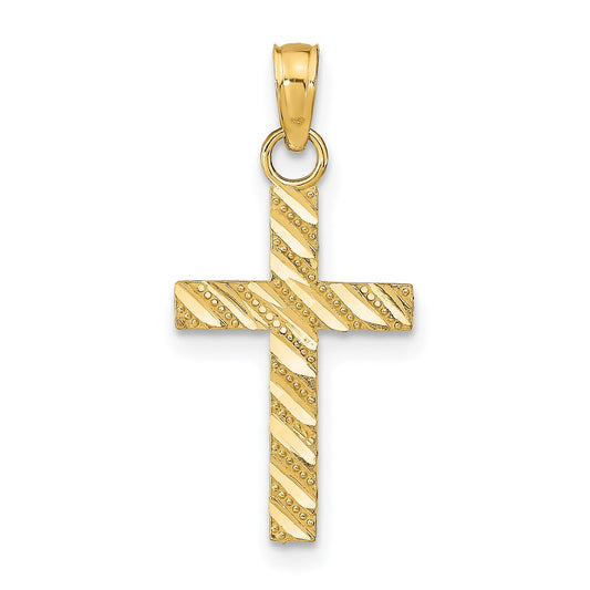 10K Yellow Gold D/C Cross Pendant