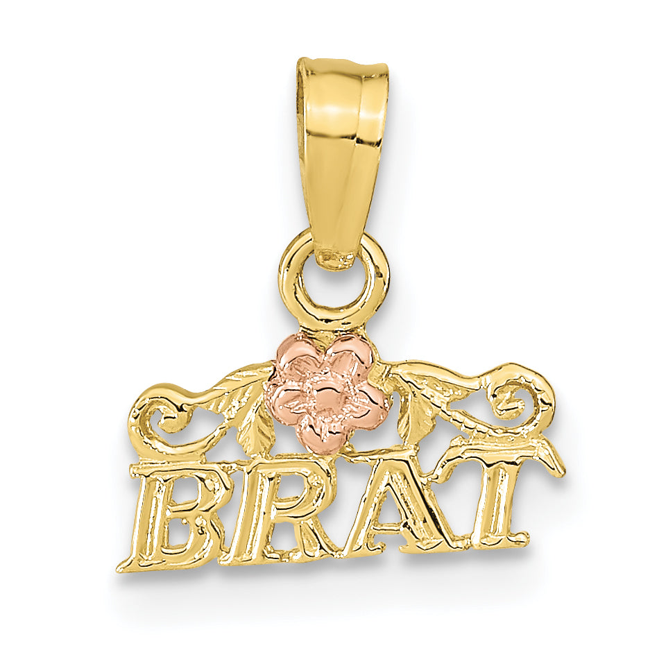 10K Two-Tone 10K Rose And Yellow Gold Brat Pendant