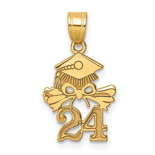 10K Yellow Gold 10K Graduation Cap And Diploma - 2025 Charm