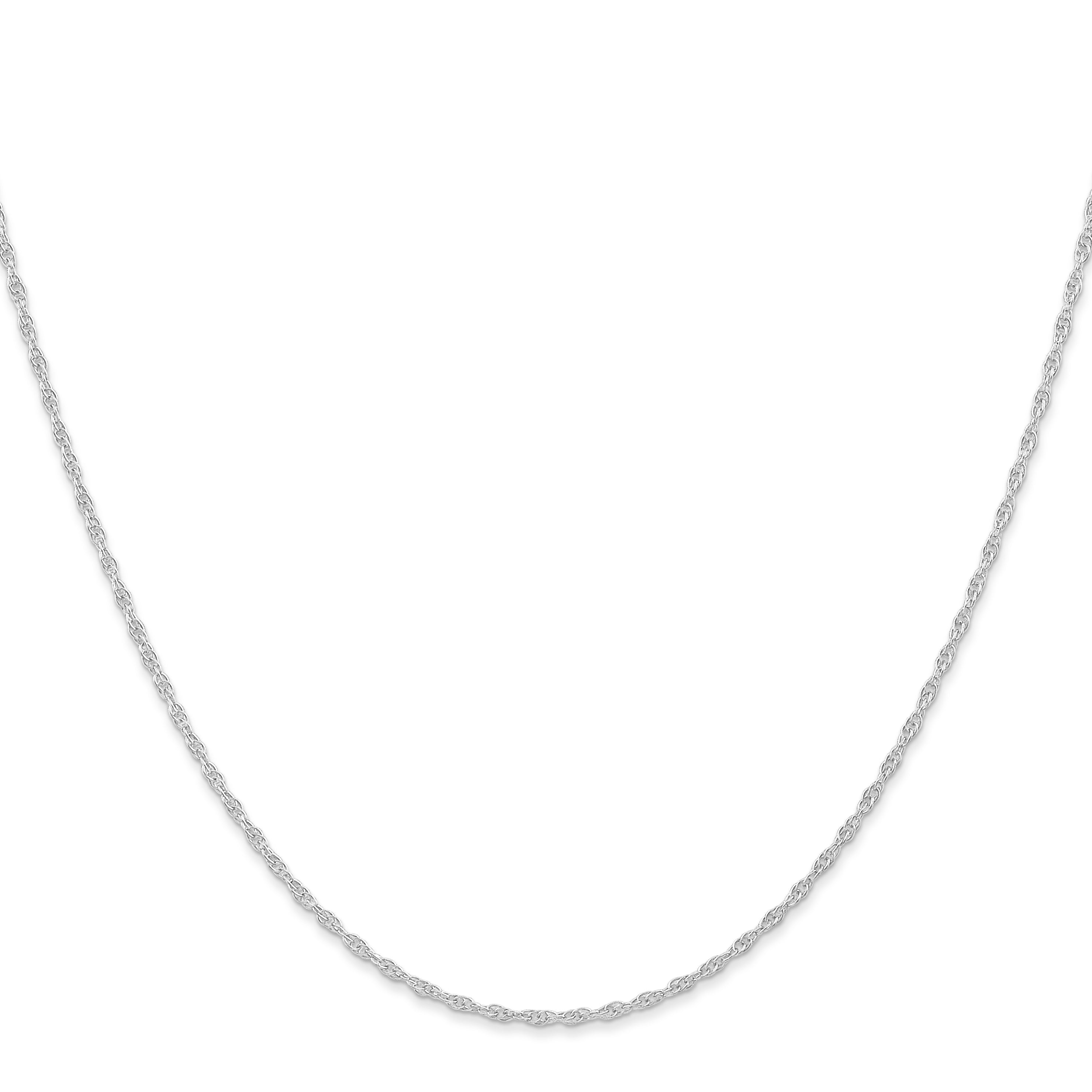 22 Inch 10K White Gold 10K 1.15mm Carded Cable Rope Chain Necklace