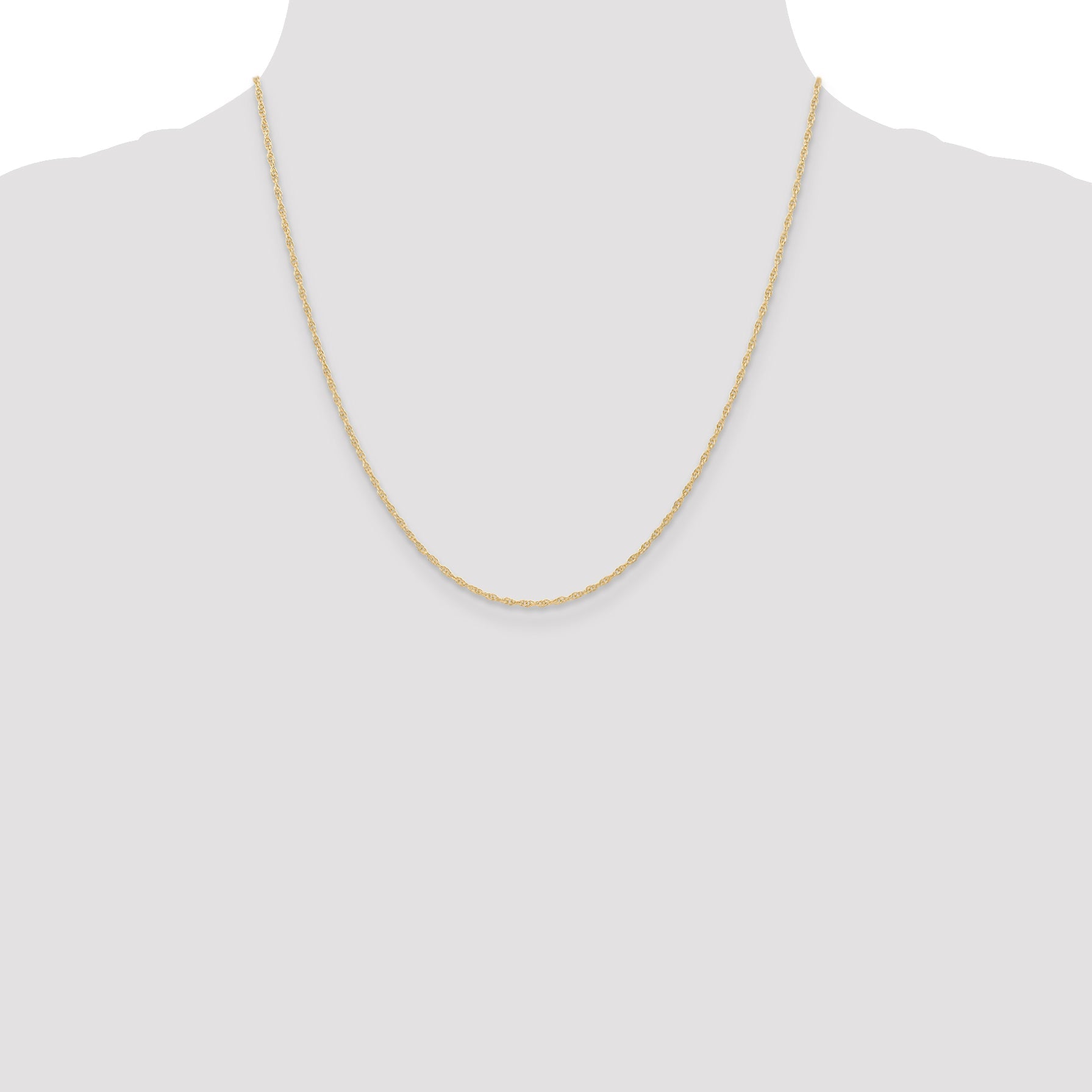 20 Inch 10K 1.15mmcarded Cable Rope Chain Necklace