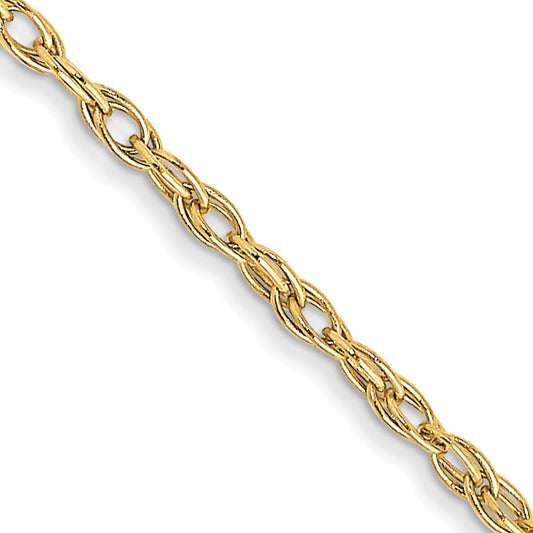 20 Inch 10K 1.15mmcarded Cable Rope Chain Necklace