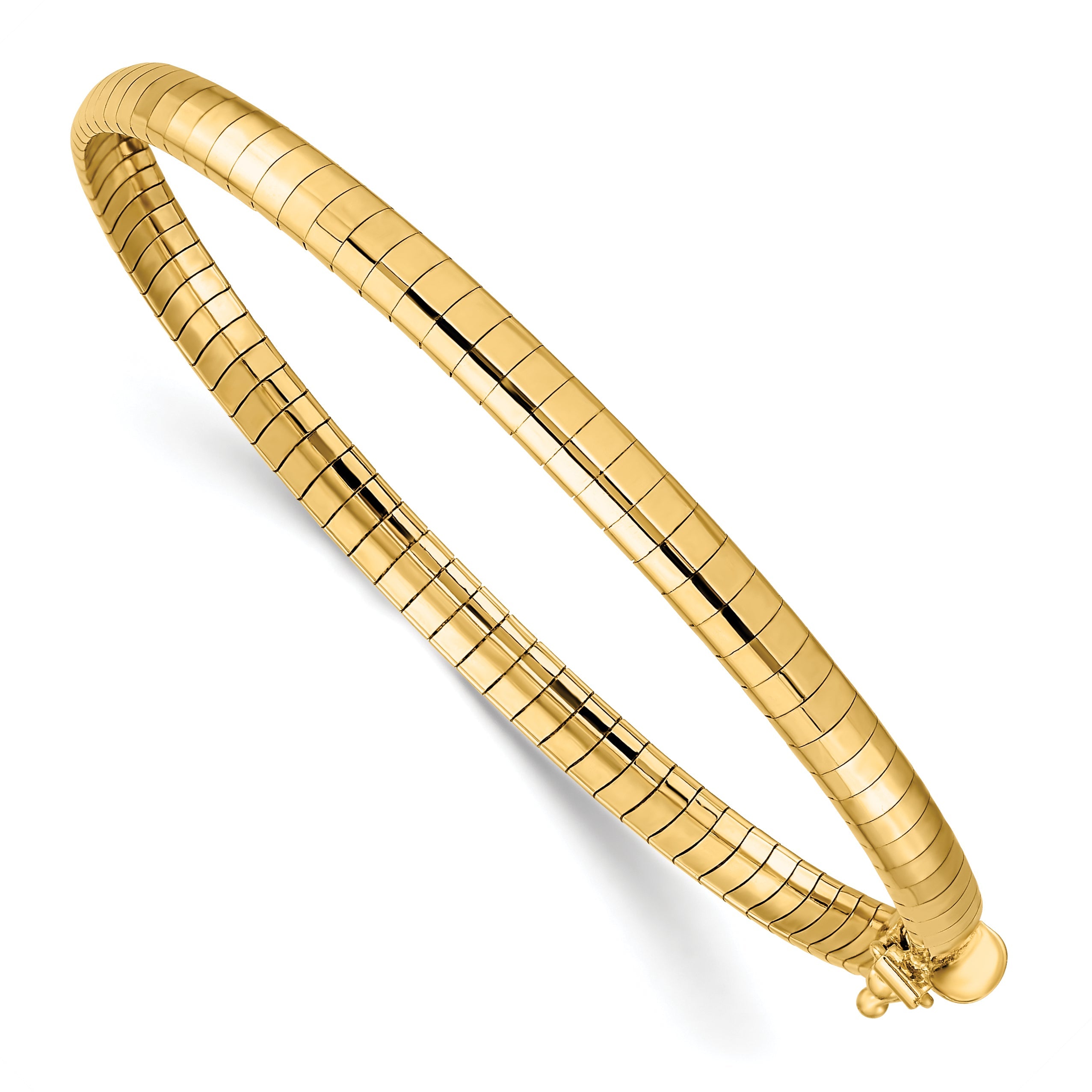 10K Yellow Gold 4mm Domed Omega Bracelet