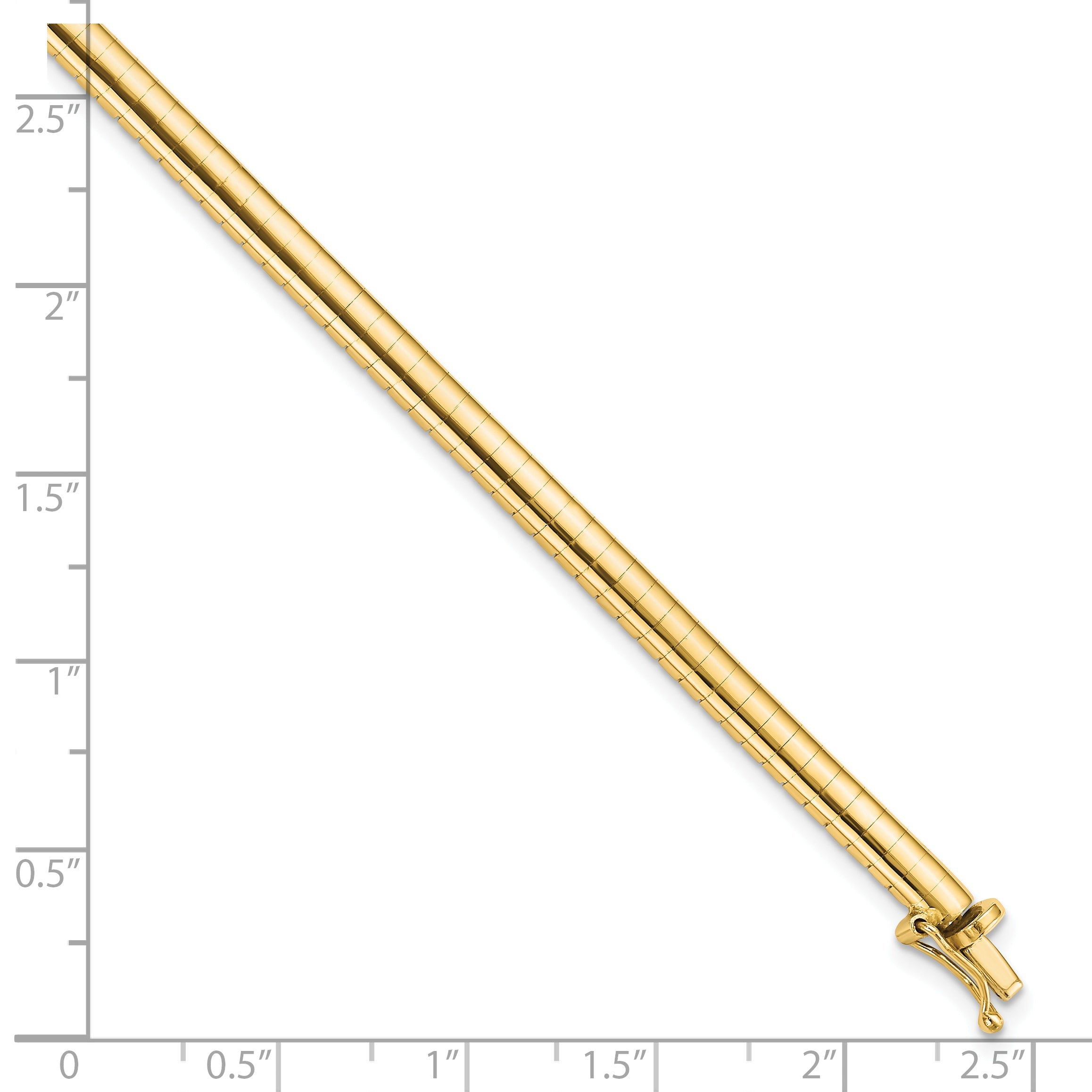 10K Yellow Gold 4mm Domed Omega Bracelet