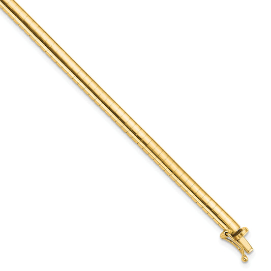 10K Yellow Gold 4mm Domed Omega Bracelet