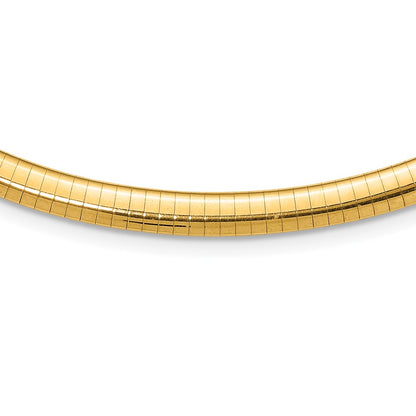 10K Yellow Gold 6mm Domed Omega Necklace