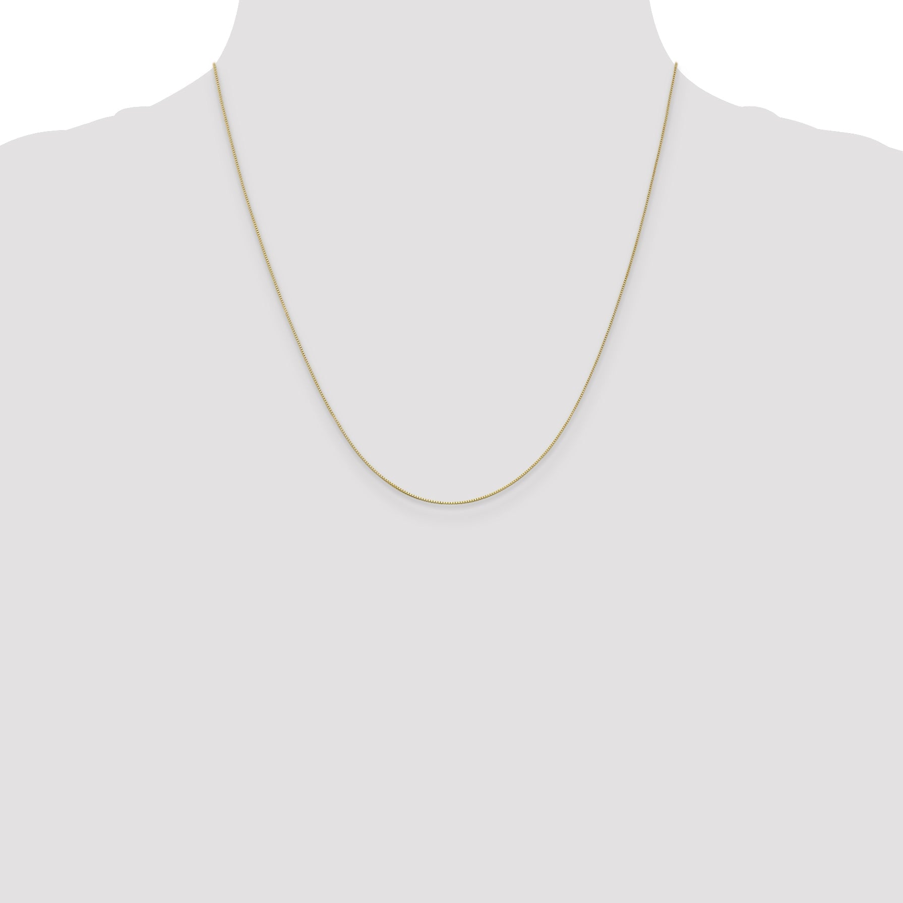 20 Inch 10K .5mm Box Chain Necklace