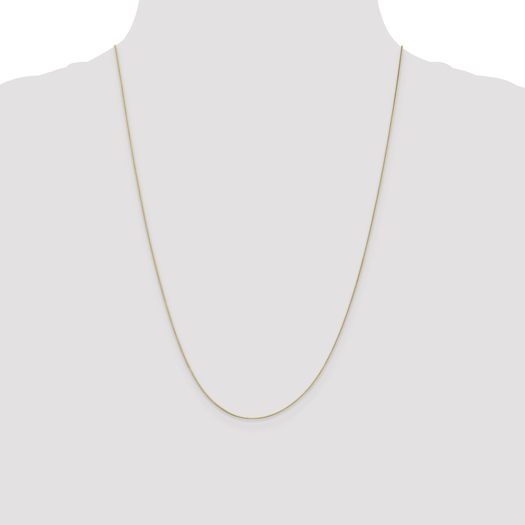 24 Inch 10K .5mm Box Chain Necklace