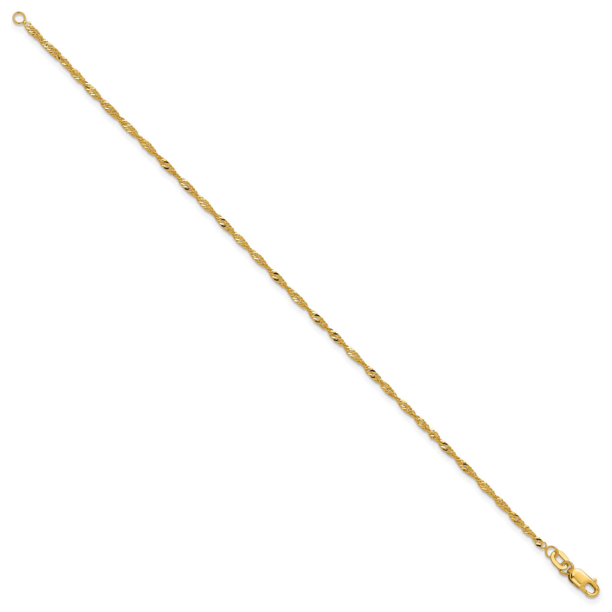10K Yellow Gold 1.7mm Singapore Chain