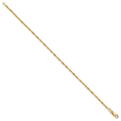 10K Yellow Gold 1.7mm Singapore Chain
