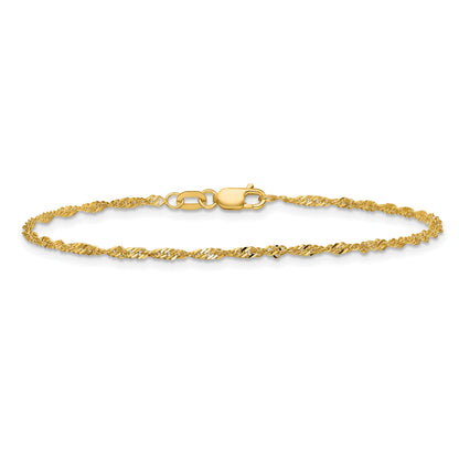 10K Yellow Gold 1.7mm Singapore Chain