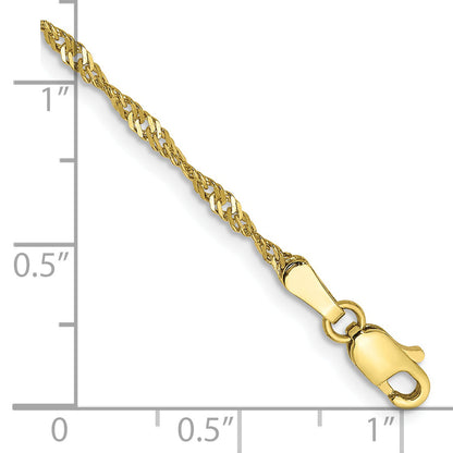 9 Inch 10K 1.7mm Singapore Chain