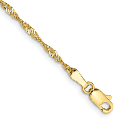 9 Inch 10K 1.7mm Singapore Chain