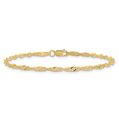 10K Yellow Gold 2mm Singapore Chain