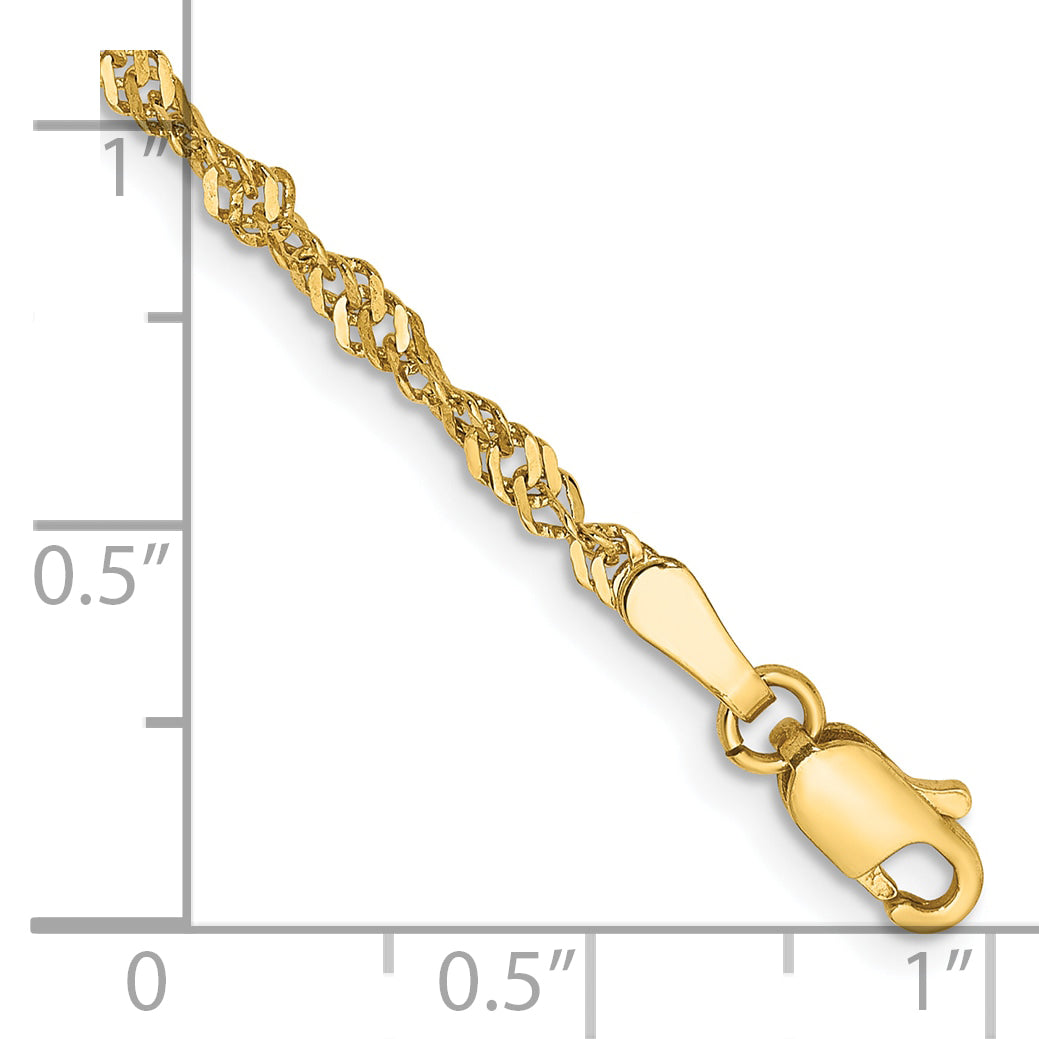 10K Yellow Gold 2mm Singapore Chain