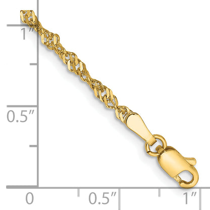 10K Yellow Gold 2mm Singapore Chain