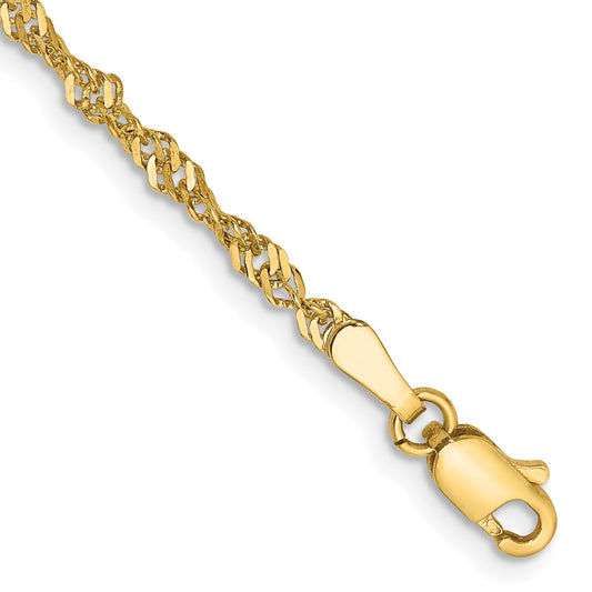 10K Yellow Gold 2mm Singapore Chain