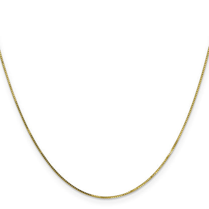 22 Inch 10K Yellow Gold .7mm Box Chain Necklace