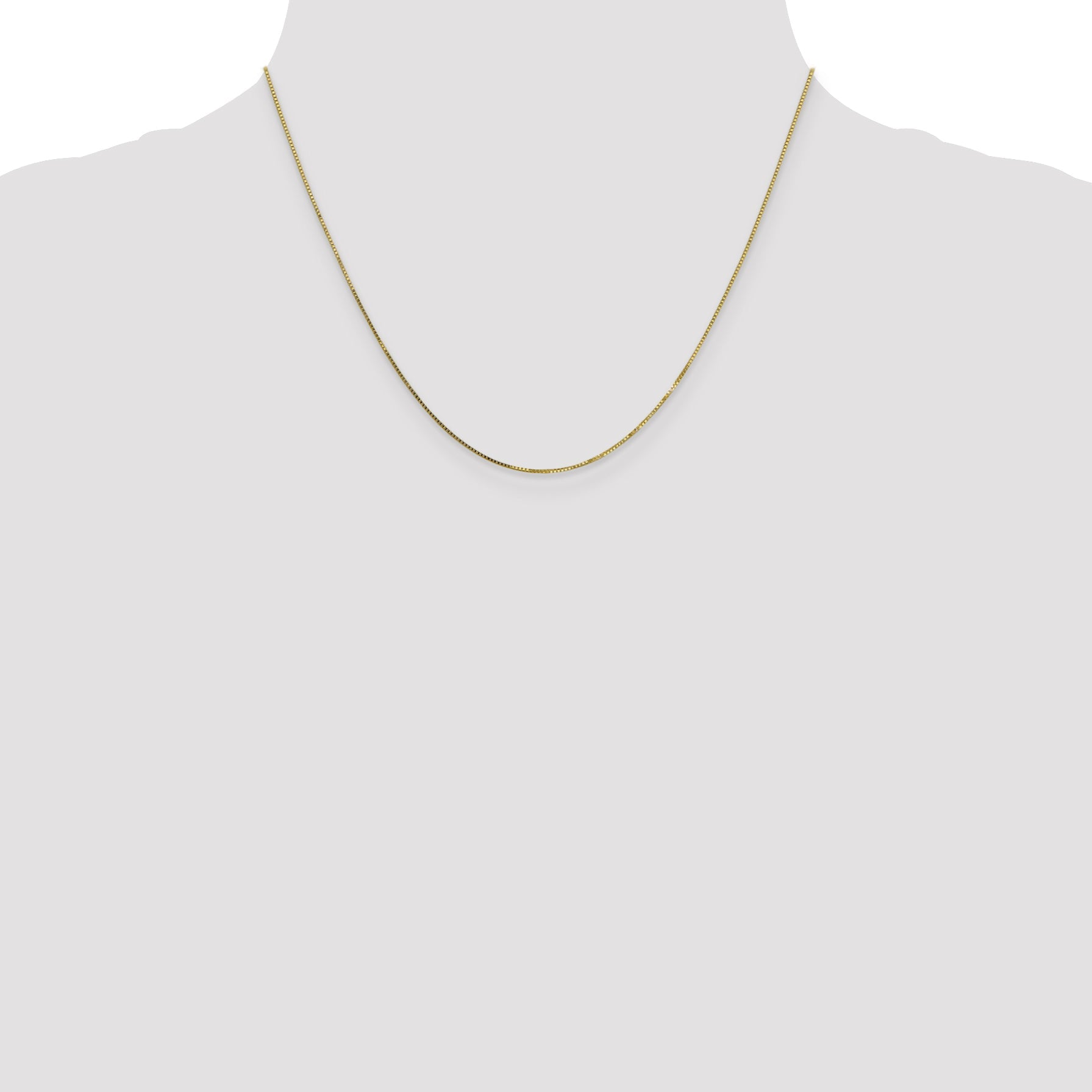 18 Inch 10K .7mm Box Chain Necklace