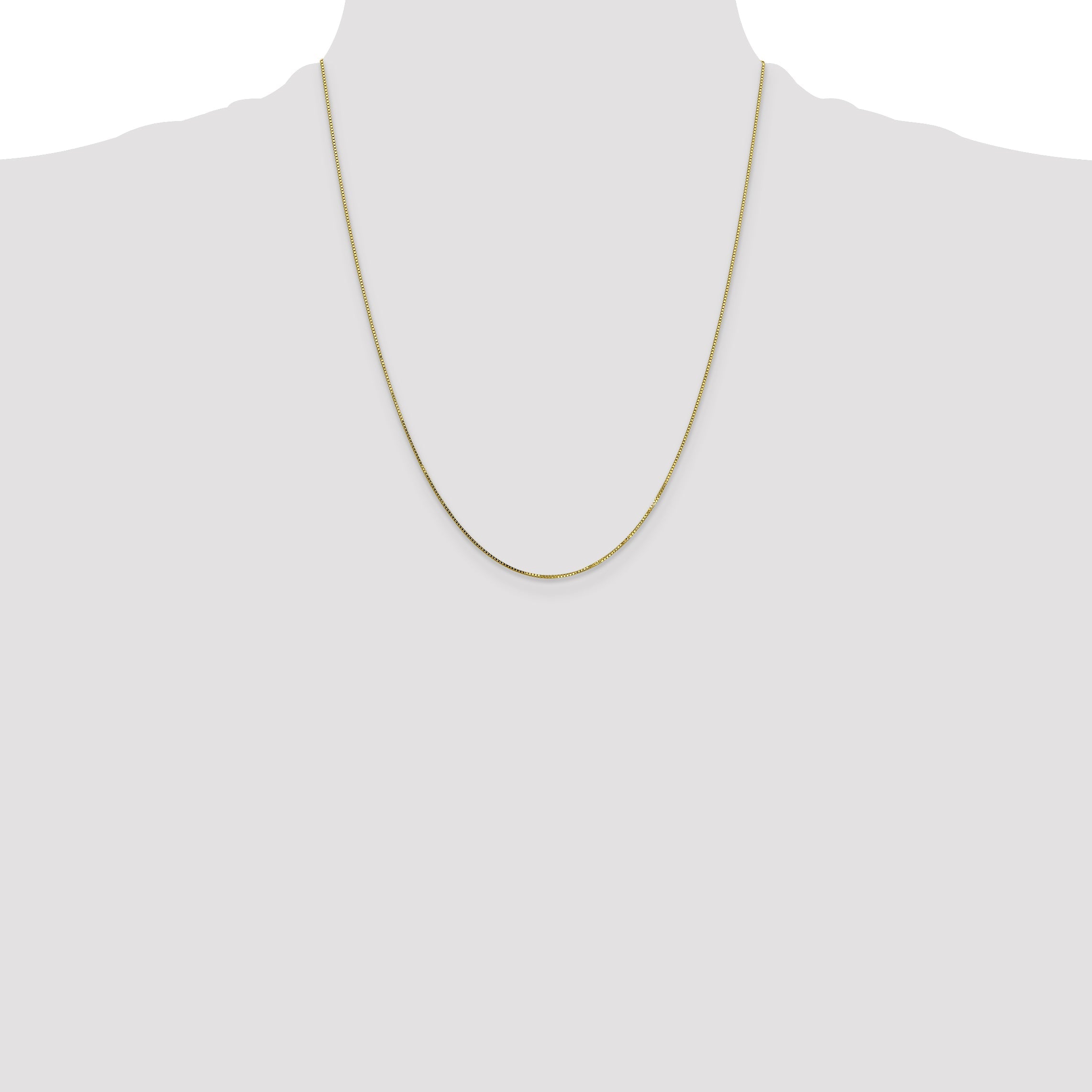 22 Inch 10K Yellow Gold .7mm Box Chain Necklace