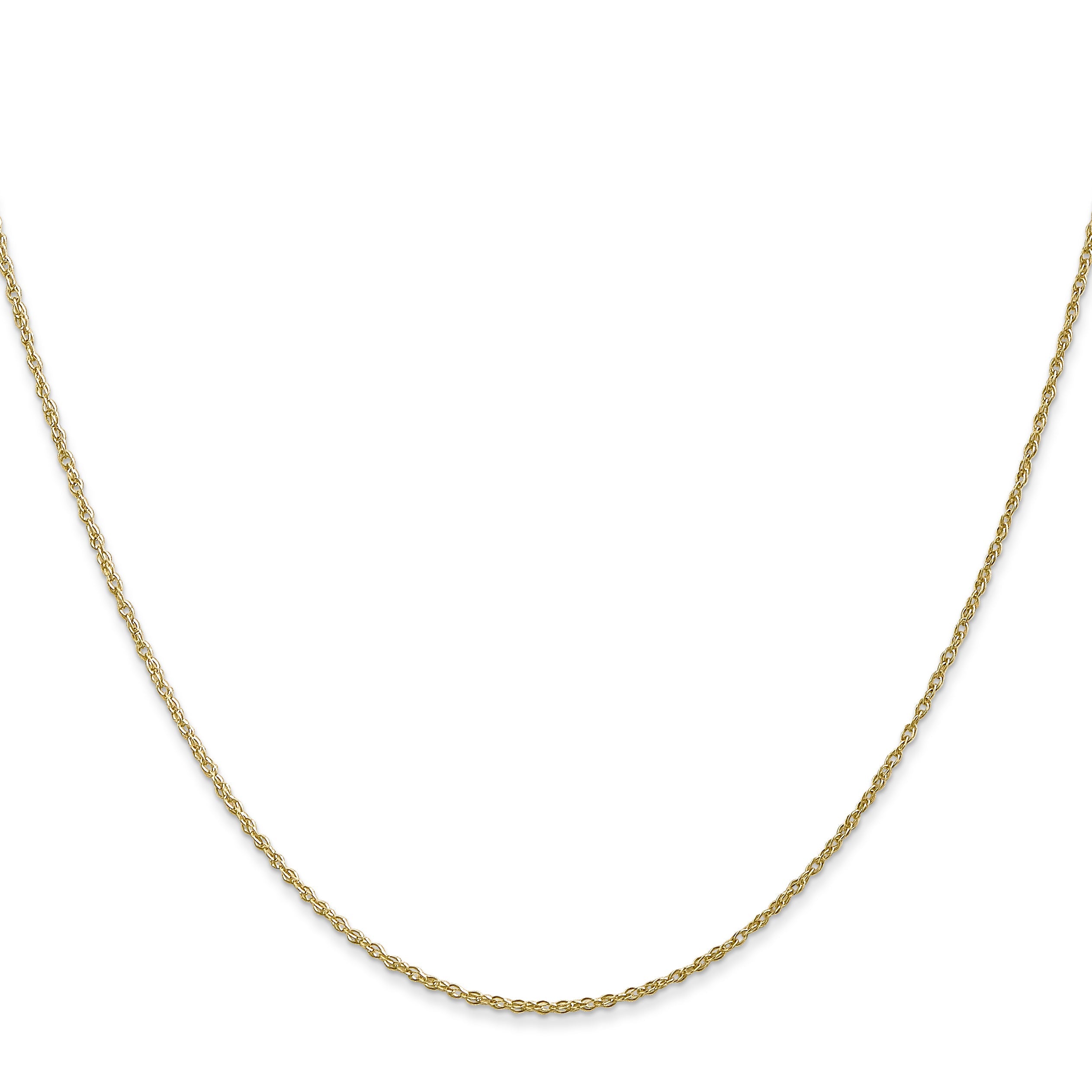22 Inch 10K Yellow Gold .8mm Lite-Baby Rope Chain Necklace