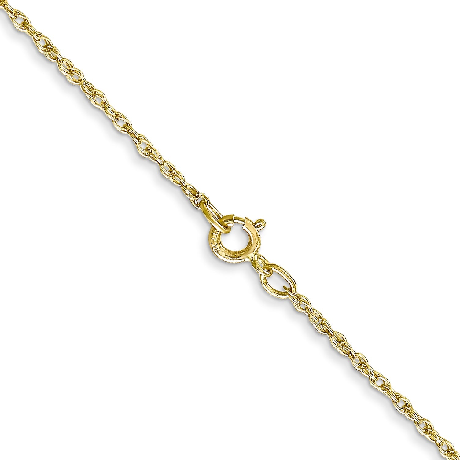 22 Inch 10K Yellow Gold .8mm Lite-Baby Rope Chain Necklace