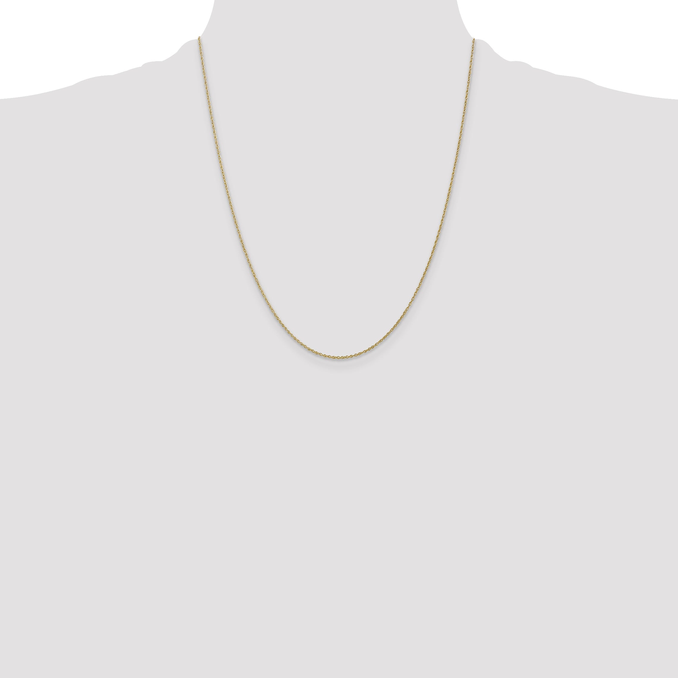 22 Inch 10K Yellow Gold .8mm Lite-Baby Rope Chain Necklace