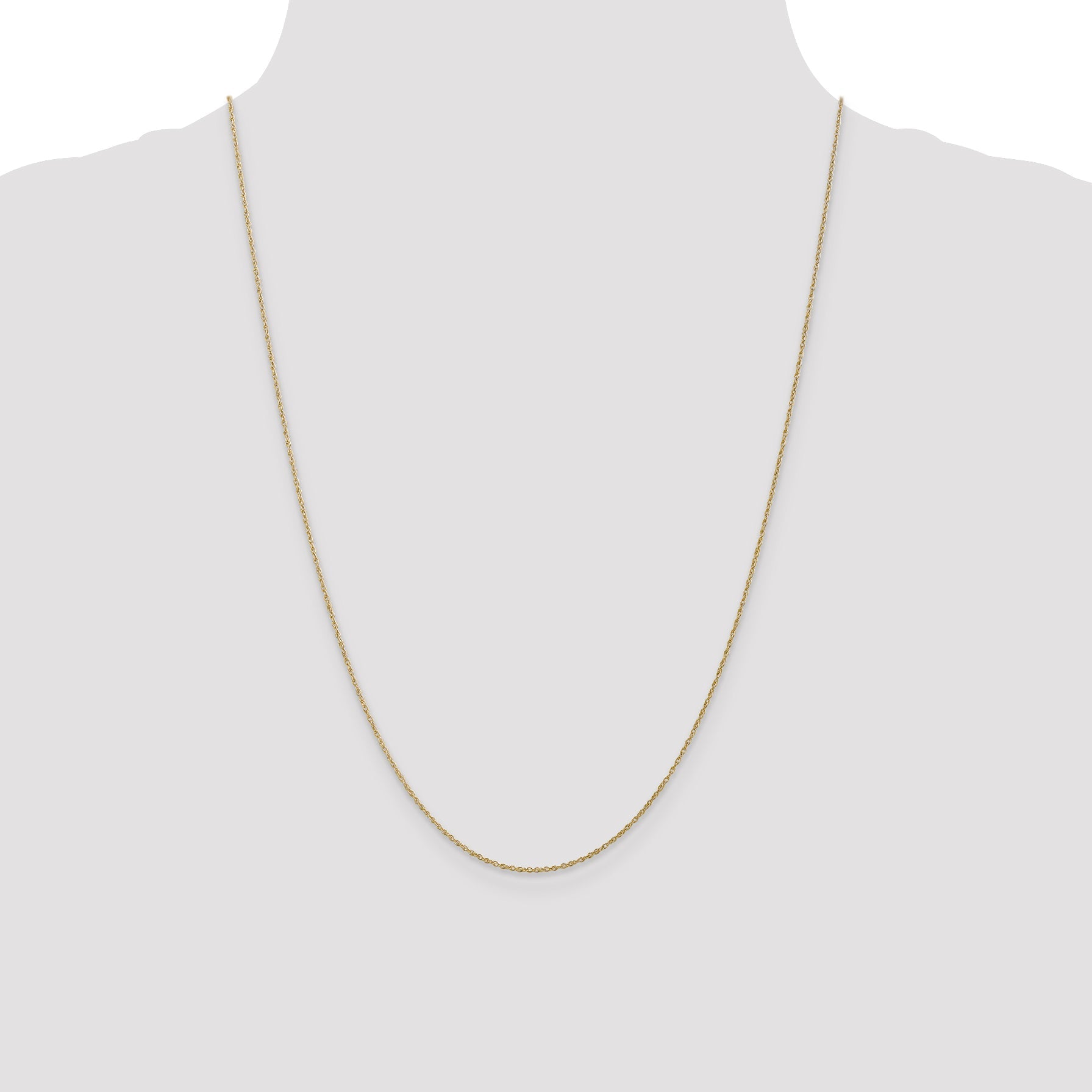24 Inch 10K .8mm Lite-Baby Rope Chain Necklace