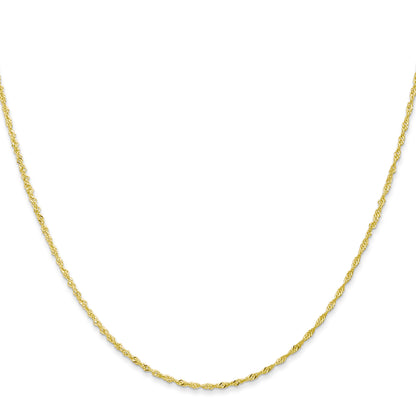 22 Inch 10K Yellow Gold 1.1mm Singapore Chain Necklace