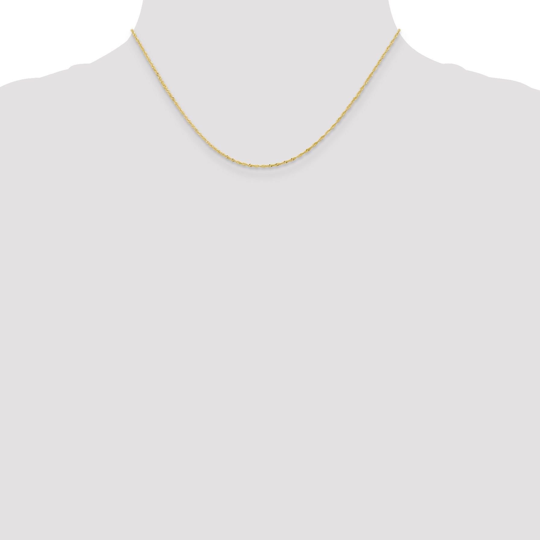 16 Inch 10K 1.1mm Singapore Chain Necklace