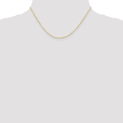 16 Inch 10K 1.1mm Singapore Chain Necklace