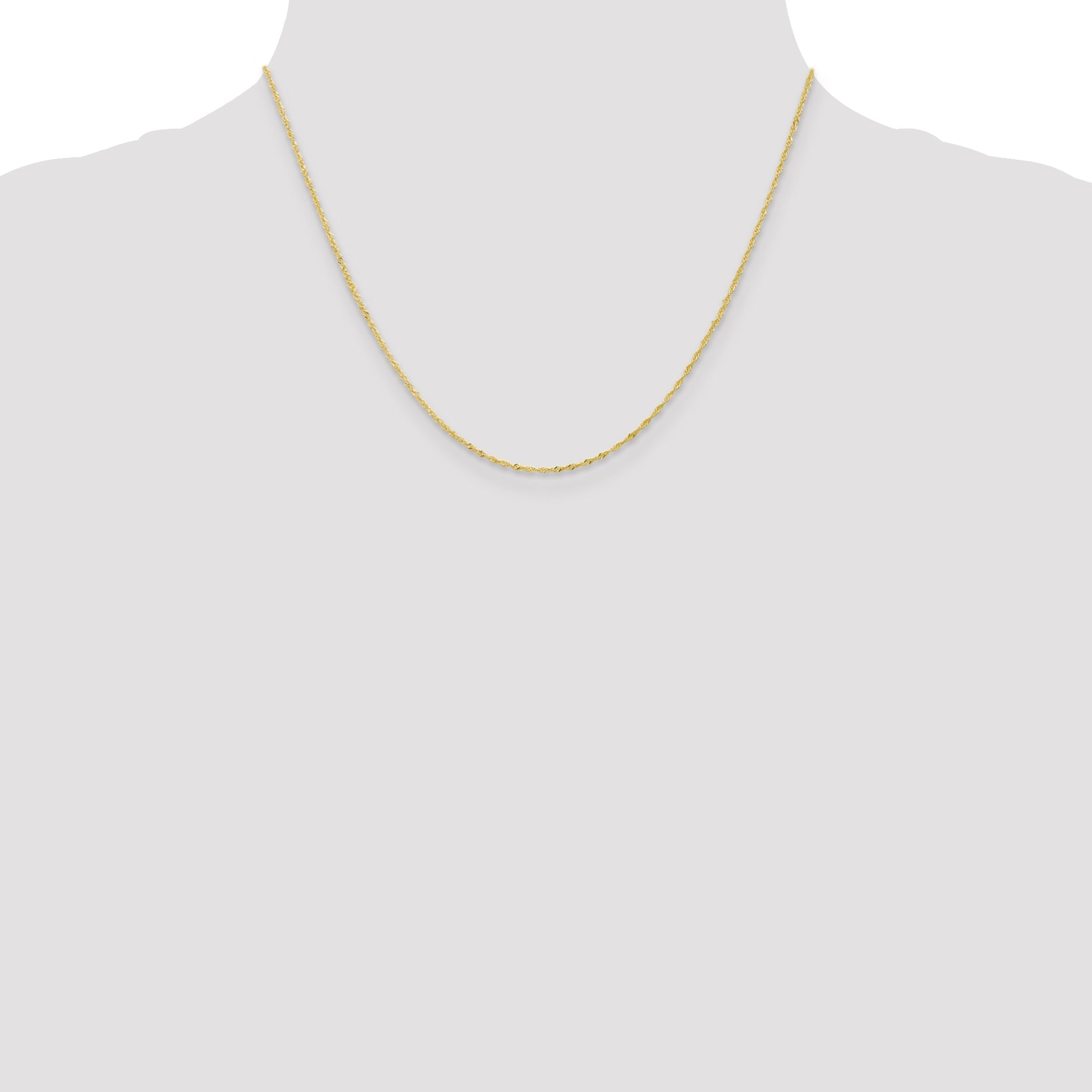 18 Inch 10K 1.1mm Singapore Chain Necklace