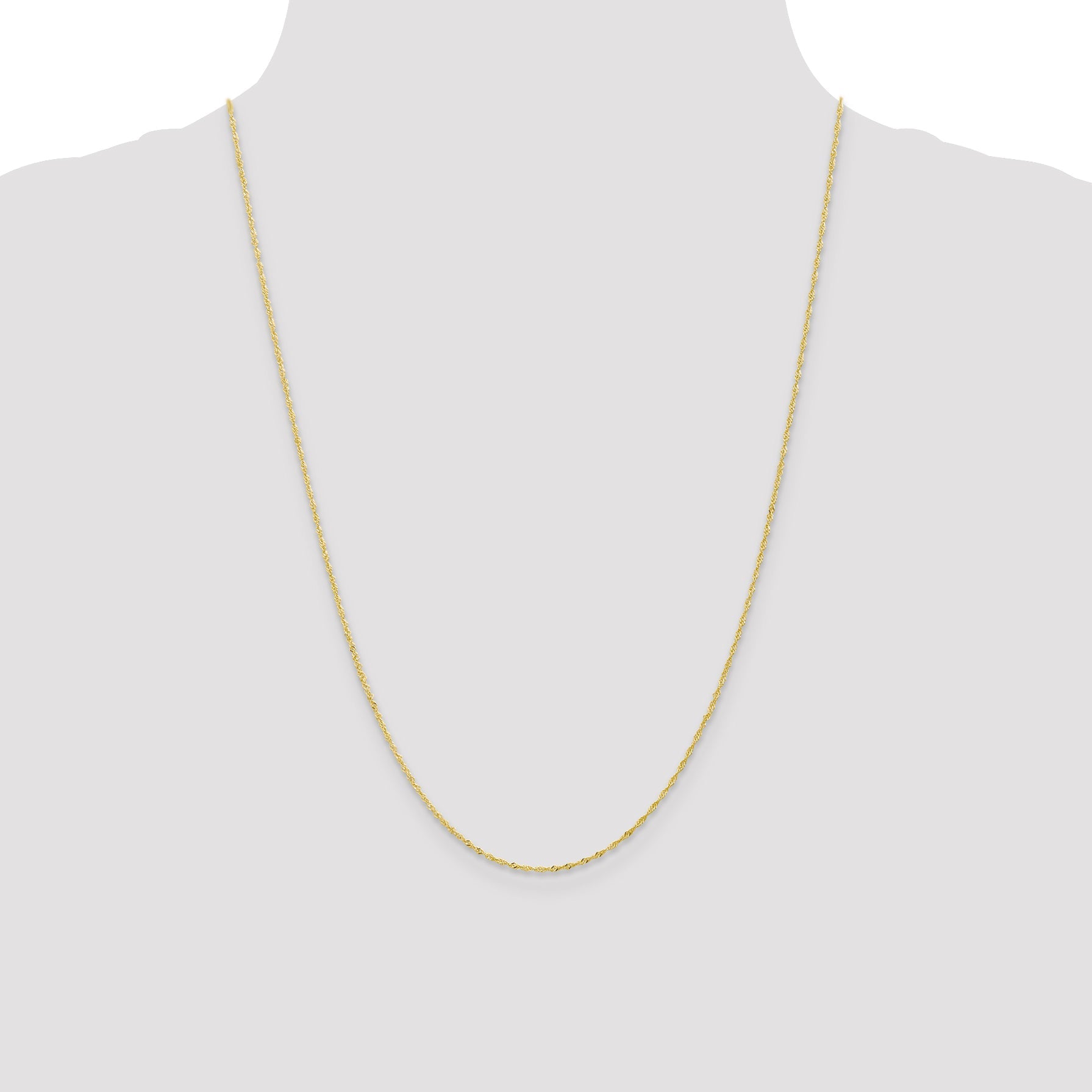 24 Inch 10K 1.1mm Singapore Chain Necklace