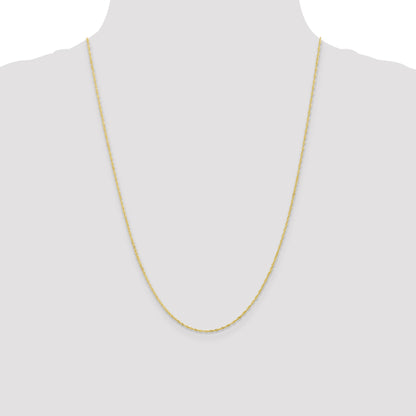 24 Inch 10K 1.1mm Singapore Chain Necklace