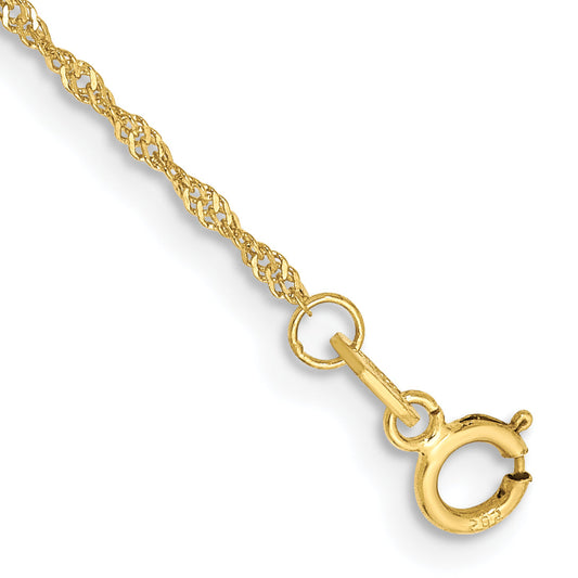 7 Inch 10K 1.1mm Singapore Chain