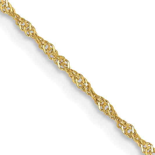 24 Inch 10K 1.1mm Singapore Chain
