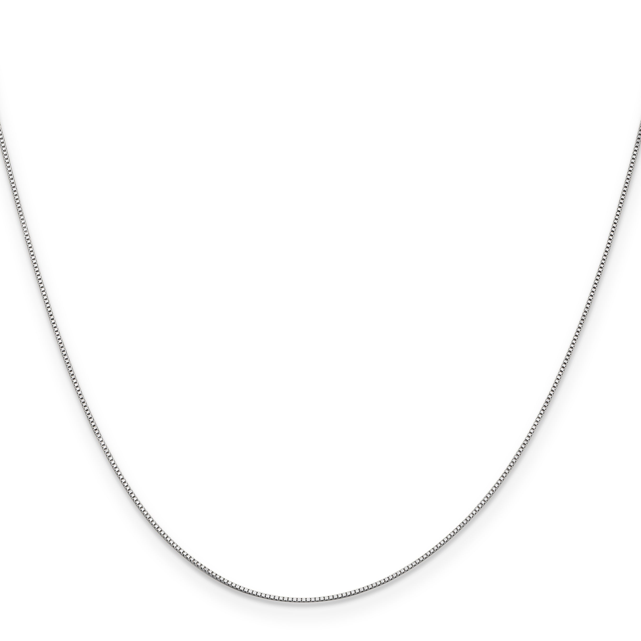 18 Inch 10K White Gold .5mm Box Chain Necklace