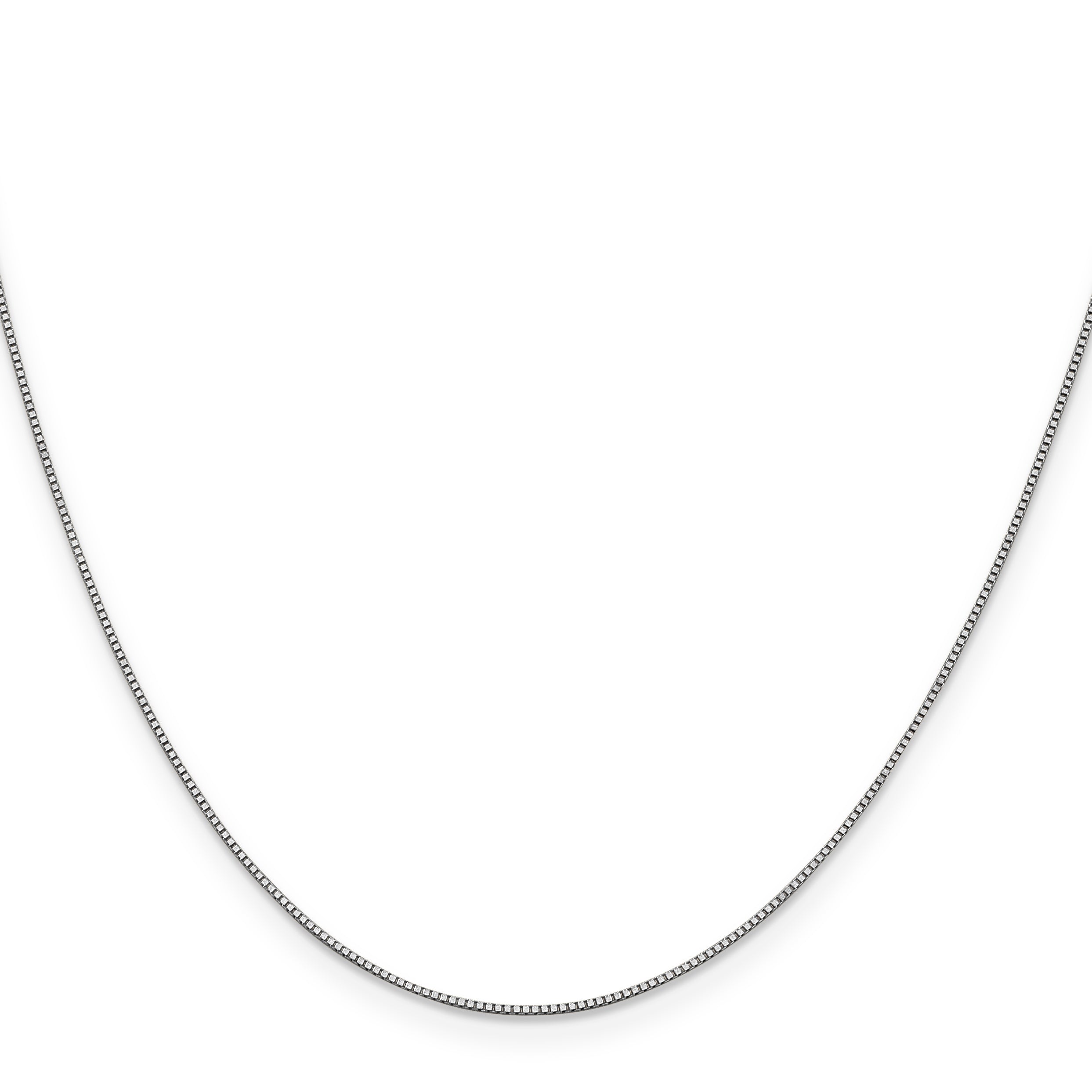 18 Inch 10K White Gold .7mm Box Chain Necklace