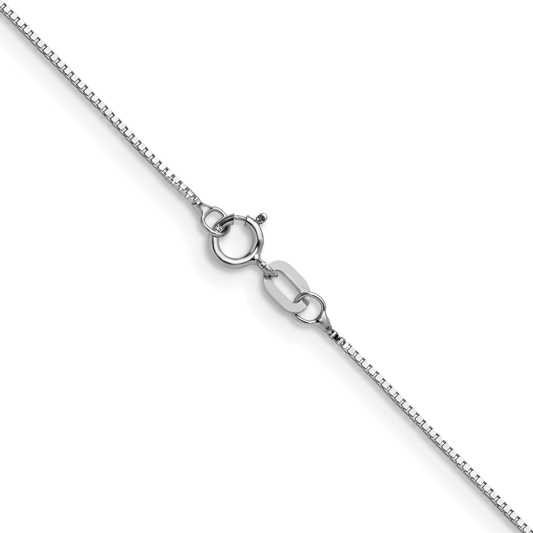 20 Inch 10K White Gold .7mm Box Chain Necklace