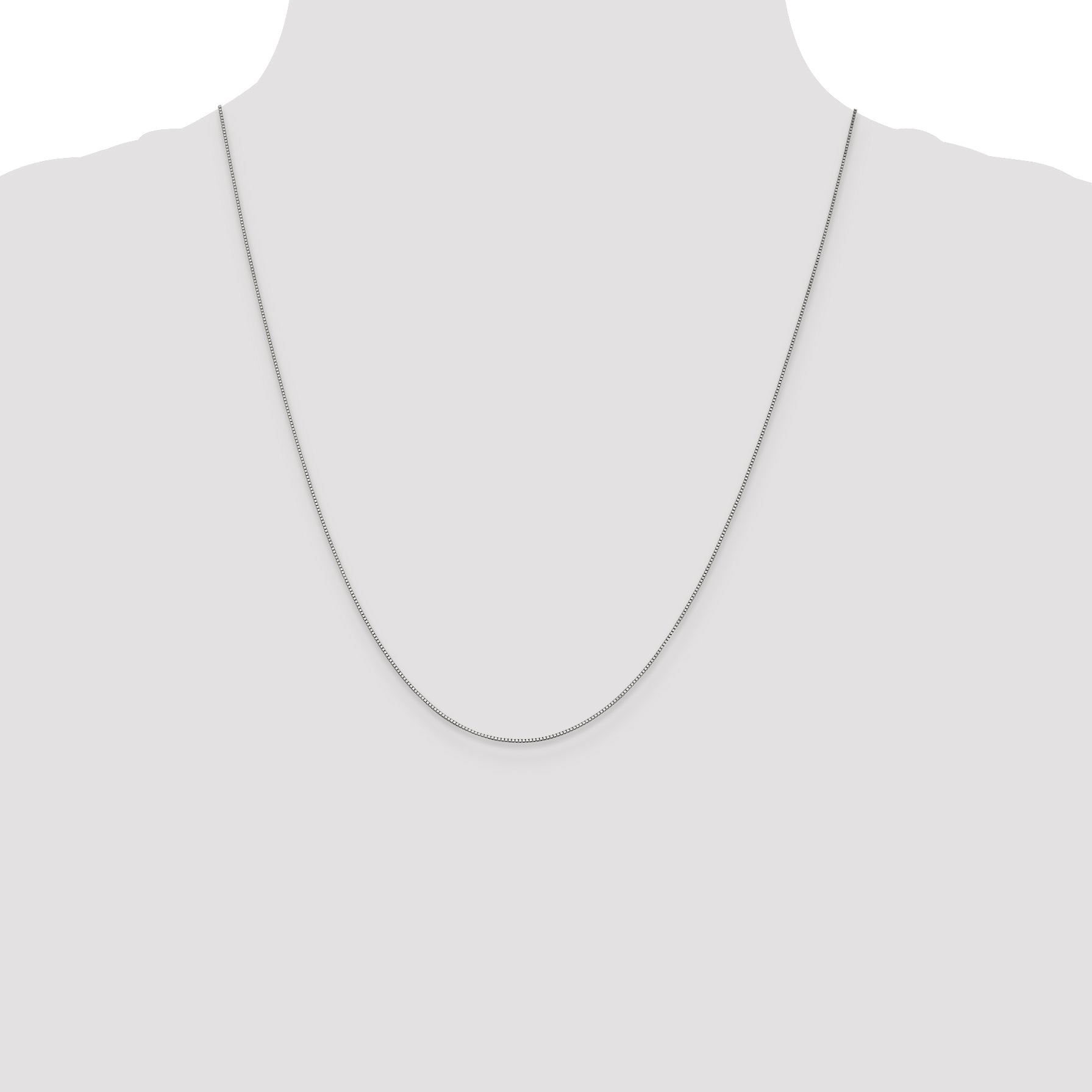 22 Inch 10K White Gold .7mm Box Chain Necklace