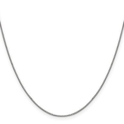 16 Inch 10K White Gold .9mm Box Chain Necklace