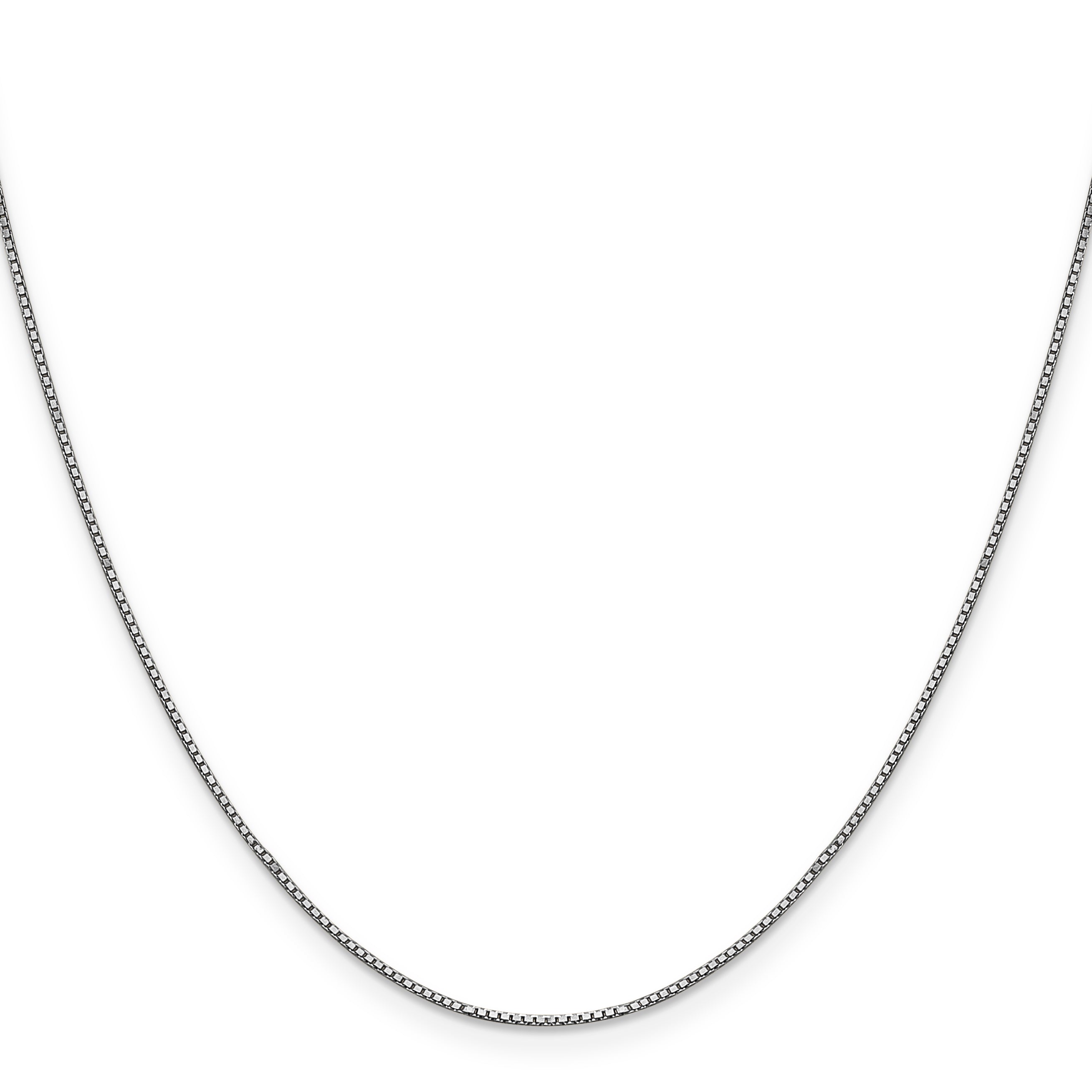 20 Inch 10K White Gold .9mm Box Chain Necklace