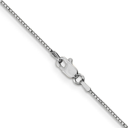 22 Inch 10K White Gold .9mm Box Chain Necklace