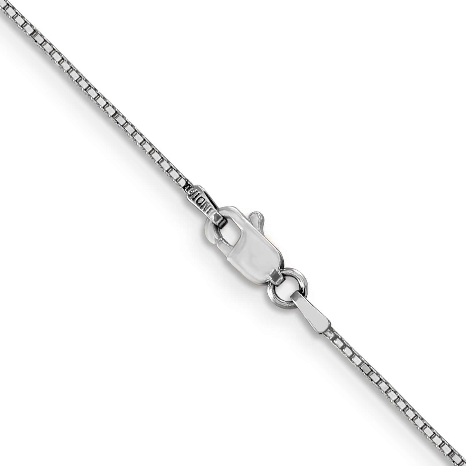 20 Inch 10K White Gold .9mm Box Chain Necklace